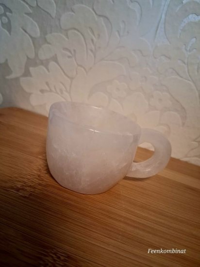 Rosenquarz Tasse - 6cm , Höhe : 5cm - zum Schließen ins Bild klicken