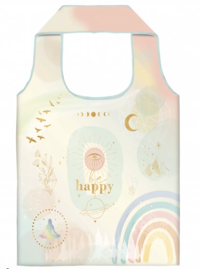 Faltshopper »Be Happy« 40 x 60 cm - Polyester - zum Schließen ins Bild klicken