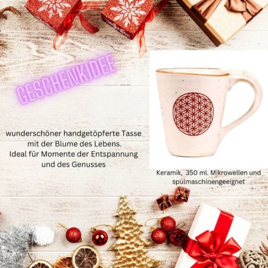 Becher / Tasse Blume des Lebens 350 ml - zum Schließen ins Bild klicken